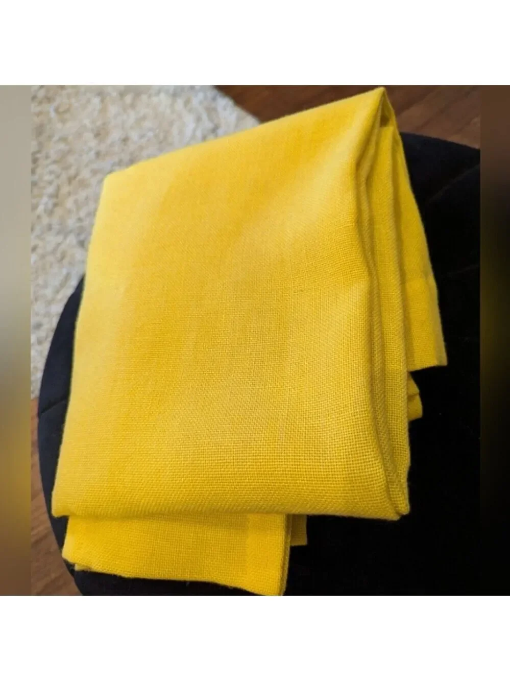 Vintage MCM 60s Pinch Pleat Drapes Curtains Pair 45” Lx 42”W Lemon Yellow